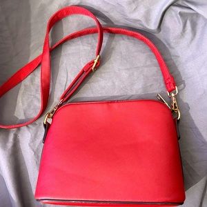 Red shoulder bag